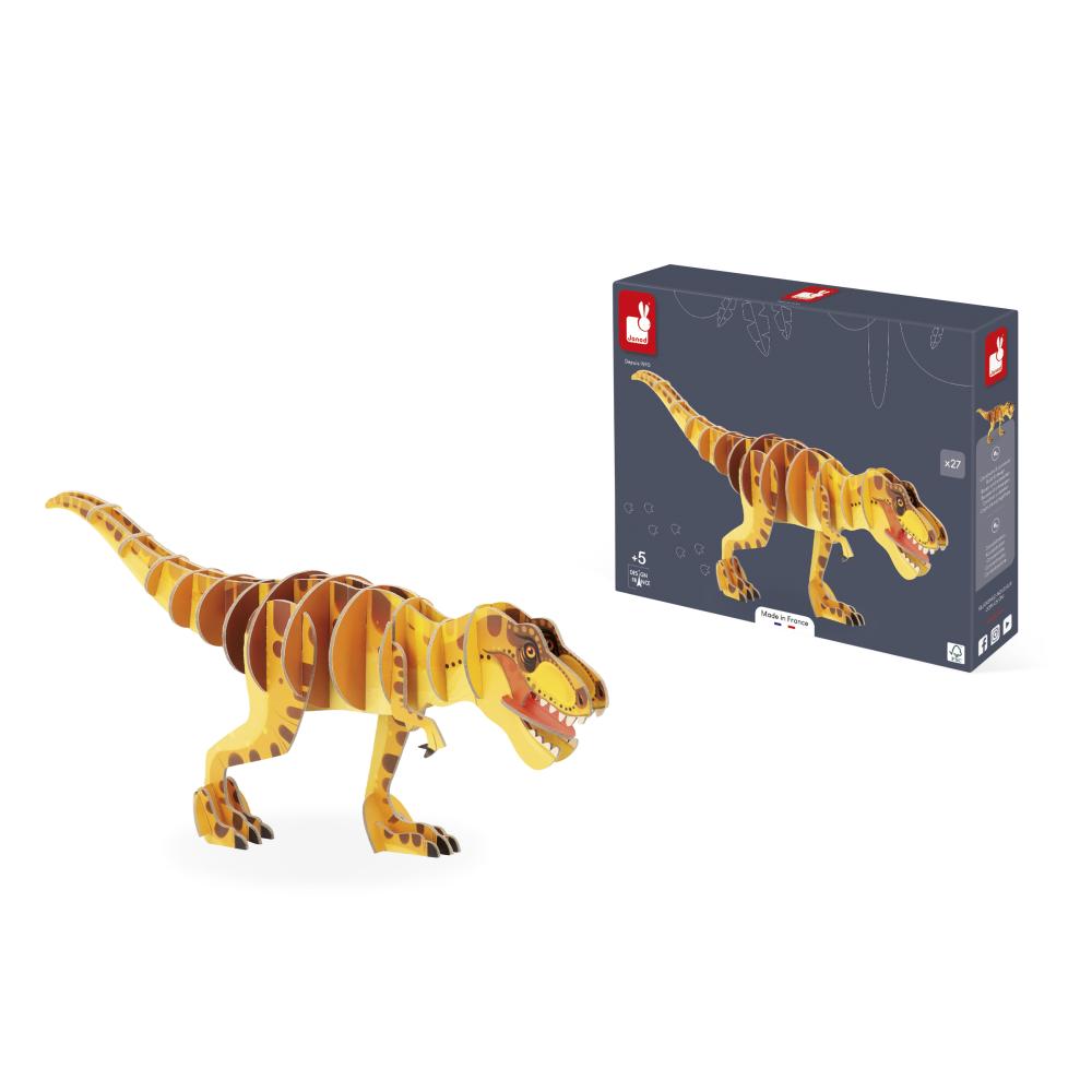 Janod Dřevěné 3D puzzle T-Rex