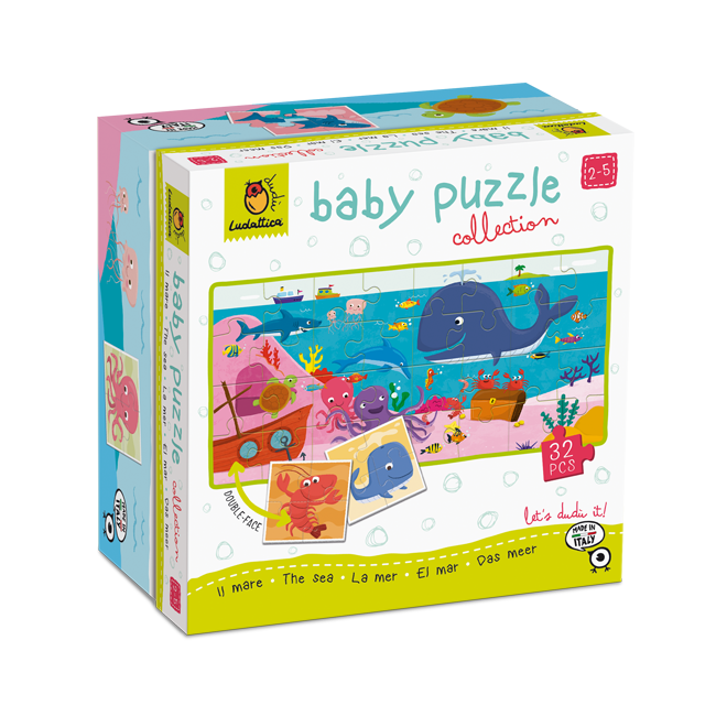 Oboustranné puzzle pro nejmenší - Ludattica - Moře - 32 dílů
