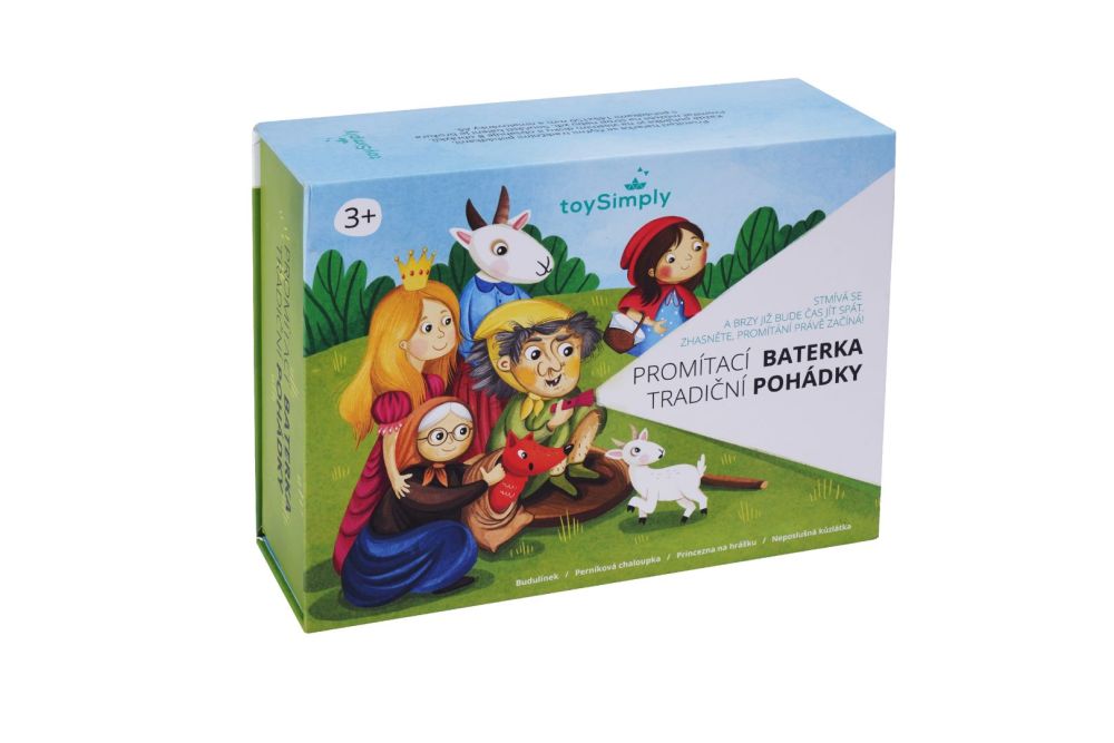 ToySimply Dětská promítací baterka 4 tradiční pohádky