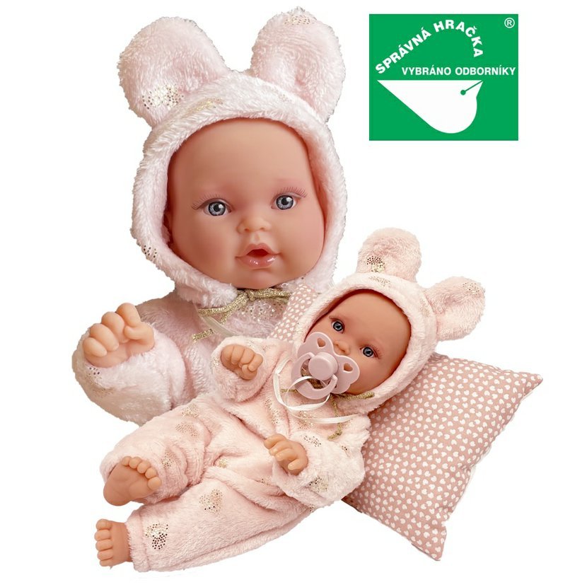 Antonio Juan 1136 KIKA - realistická panenka miminko se speciální pohybovou funkcí a měkkým látkovým tělem - 27 cm