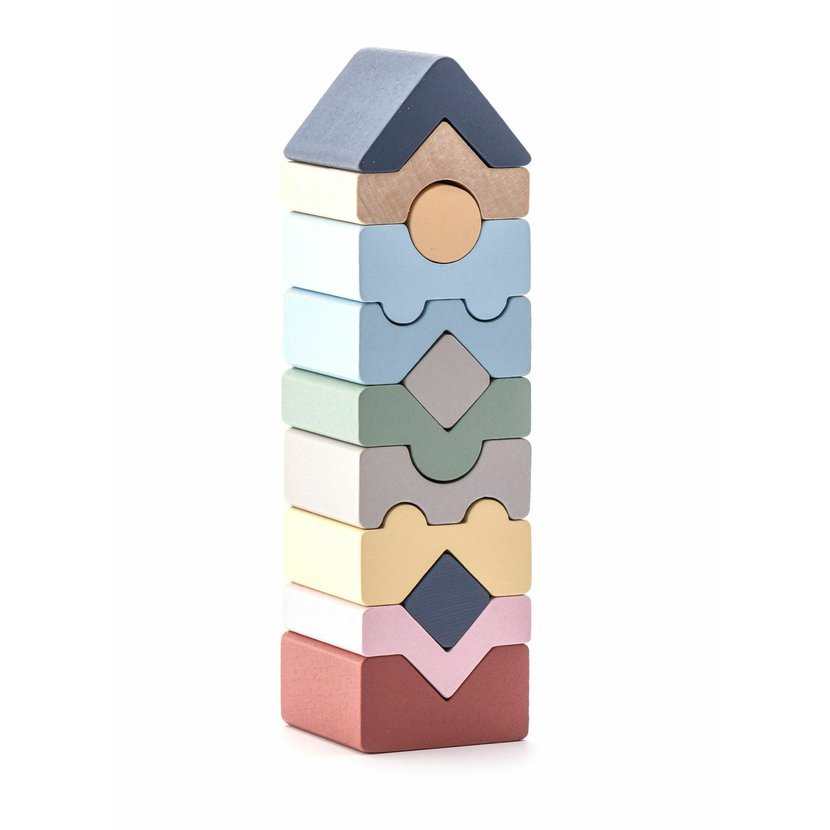 CUBIKA Pastel 16099 Věž XI - dřevěná skládačka 12 dílů