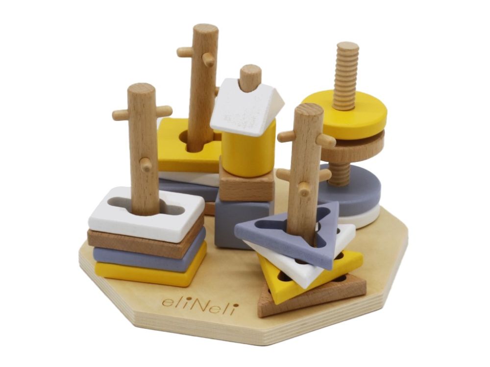 eliNeli Dřevěná nasazovací hra - Tvary