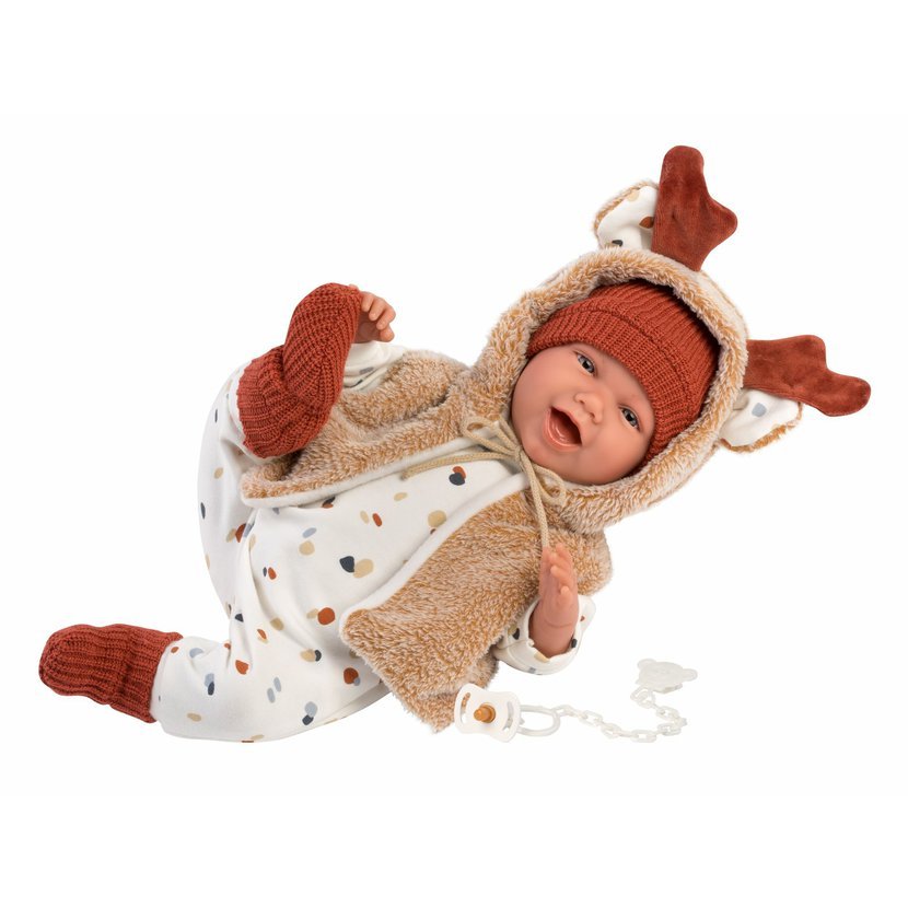 Llorens NEW BORN - realistická panenka miminko se zvuky a měkkým látkovým tělem