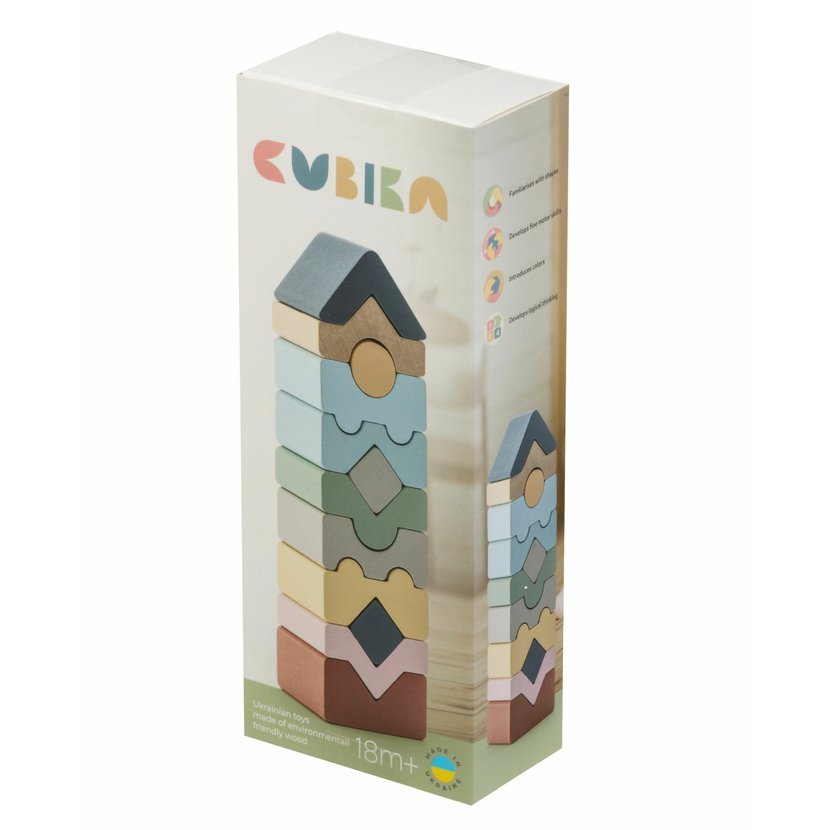 CUBIKA Pastel 16099 Věž XI - dřevěná skládačka 12 dílů