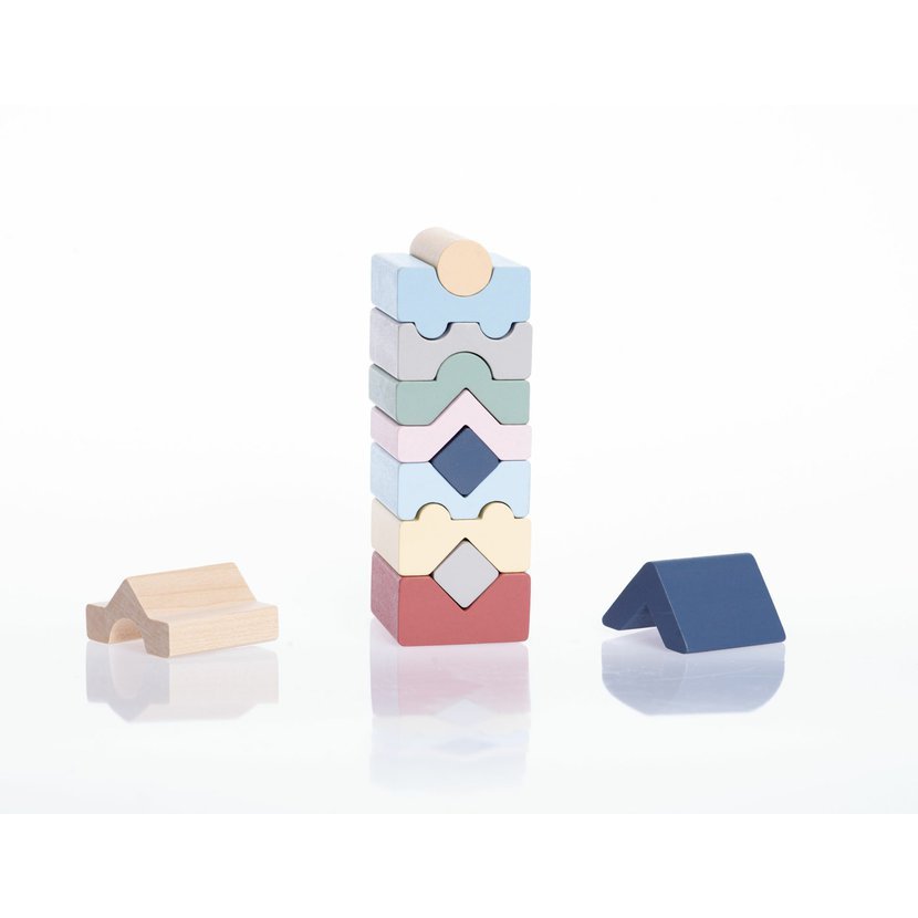 CUBIKA Pastel 16099 Věž XI - dřevěná skládačka 12 dílů