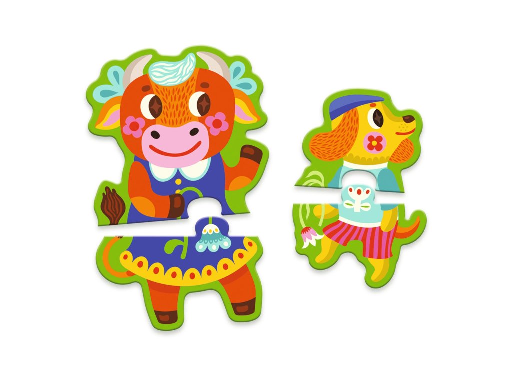 DJECO Puzzle Big and small on the farm - 16 pcs