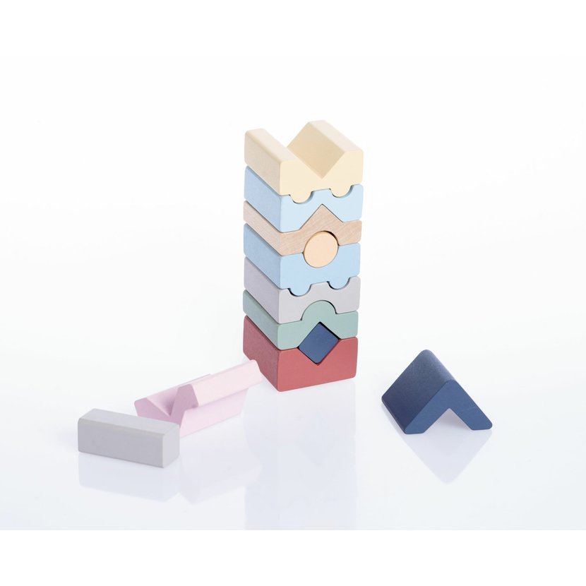 CUBIKA Pastel 16099 Věž XI - dřevěná skládačka 12 dílů