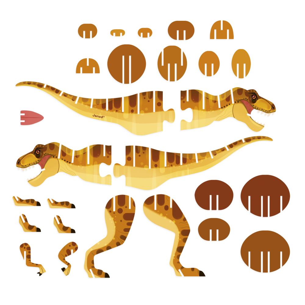 Janod Dřevěné 3D puzzle T-Rex